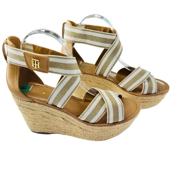Tommy Hilfiger Theia Espadrille Wedge Sandals Size 8 - Picture 1 of 9